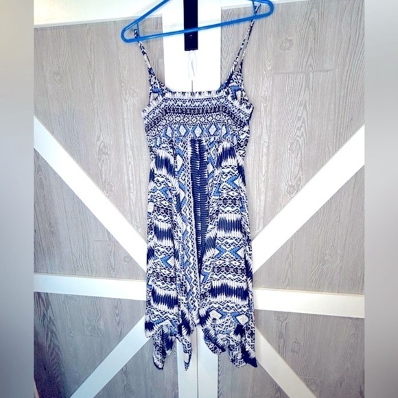 110. CATO Asymmetrical Gray, White and Blue Spaghetti Straps Small - Picture 3 of 3